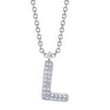 0.05CT 14K W/G DIAMOND PAVE NECKLACE - INITIAL L