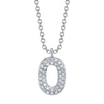 0.08CT 14K W/G DIAMOND PAVE NECKLACE - INITIAL O