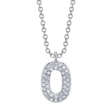 0.08CT 14K W/G DIAMOND PAVE NECKLACE - INITIAL O