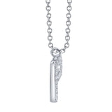 0.08CT 14K W/G DIAMOND PAVE NECKLACE - INITIAL P