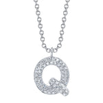 0.11CT 14K W/G DIAMOND PAVE NECKLACE - INITIAL Q