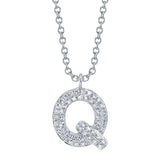 0.11CT 14K W/G DIAMOND PAVE NECKLACE - INITIAL Q
