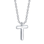 0.06CT 14K W/G DIAMOND PAVE NECKLACE - INITIAL T