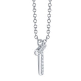 0.06CT 14K W/G DIAMOND PAVE NECKLACE - INITIAL T