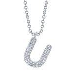 0.09CT 14K W/G DIAMOND PAVE NECKLACE - INITIAL U