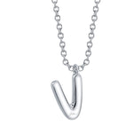 0.07CT 14K W/G DIAMOND PAVE NECKLACE - INITIAL V