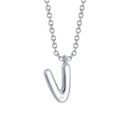 0.07CT 14K W/G DIAMOND PAVE NECKLACE - INITIAL V