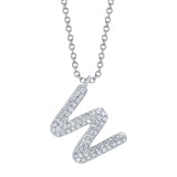 0.16CT 14K W/G DIAMOND PAVE NECKLACE - INITIAL W