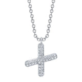 0.09CT 14K W/G DIAMOND PAVE NECKLACE - INITIAL X