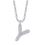 0.06CT 14K W/G DIAMOND PAVE NECKLACE - INITIAL Y