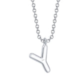0.06CT 14K W/G DIAMOND PAVE NECKLACE - INITIAL Y