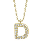 0.10CT 14K Y/G DIAMOND PAVE NECKLACE - INITIAL D