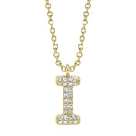 0.06CT 14K Y/G DIAMOND PAVE NECKLACE - INITIAL I