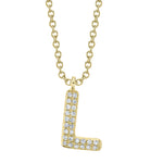 0.05CT 14K Y/G DIAMOND PAVE NECKLACE - INITIAL L
