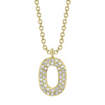 0.08CT 14K Y/G DIAMOND PAVE NECKLACE - INITIAL O
