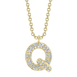 0.11CT 14K Y/G DIAMOND PAVE NECKLACE - INITIAL Q