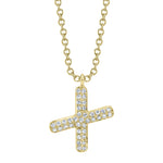 0.09CT 14K Y/G DIAMOND PAVE NECKLACE - INITIAL X