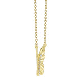 0.06CT 14K Y/G DIAMOND RIBBED BUTTERFLY NECKLACE