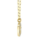 0.11CT DIAMOND & 0.95CT MOTHER OF PEARL 14K Y/G OVAL CROSS SPARKLE CHAIN NECKLACE