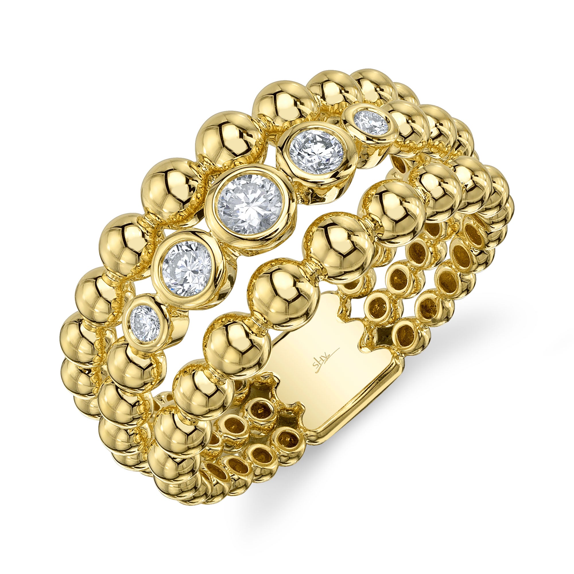 0.31CT 14K Y/G DIAMOND BEZEL RING