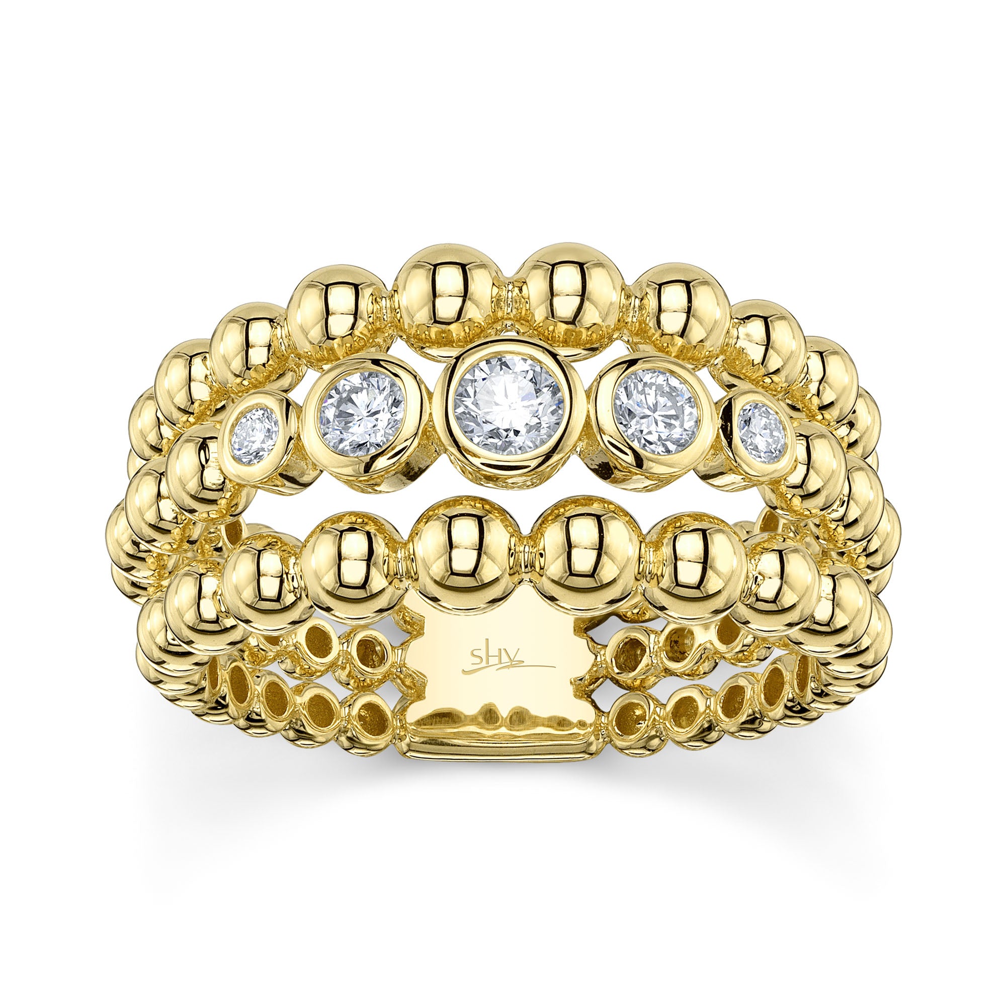 0.31CT 14K Y/G DIAMOND BEZEL RING