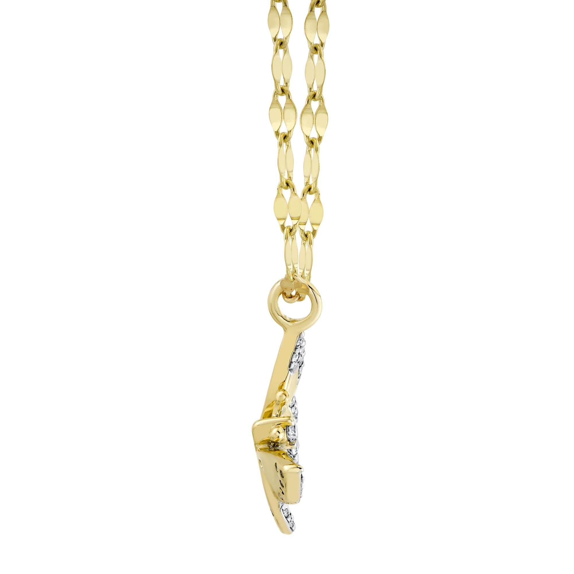0.09CT 14K Y/G DIAMOND BUTTERFLY SPARKLE CHAIN NECKLACE
