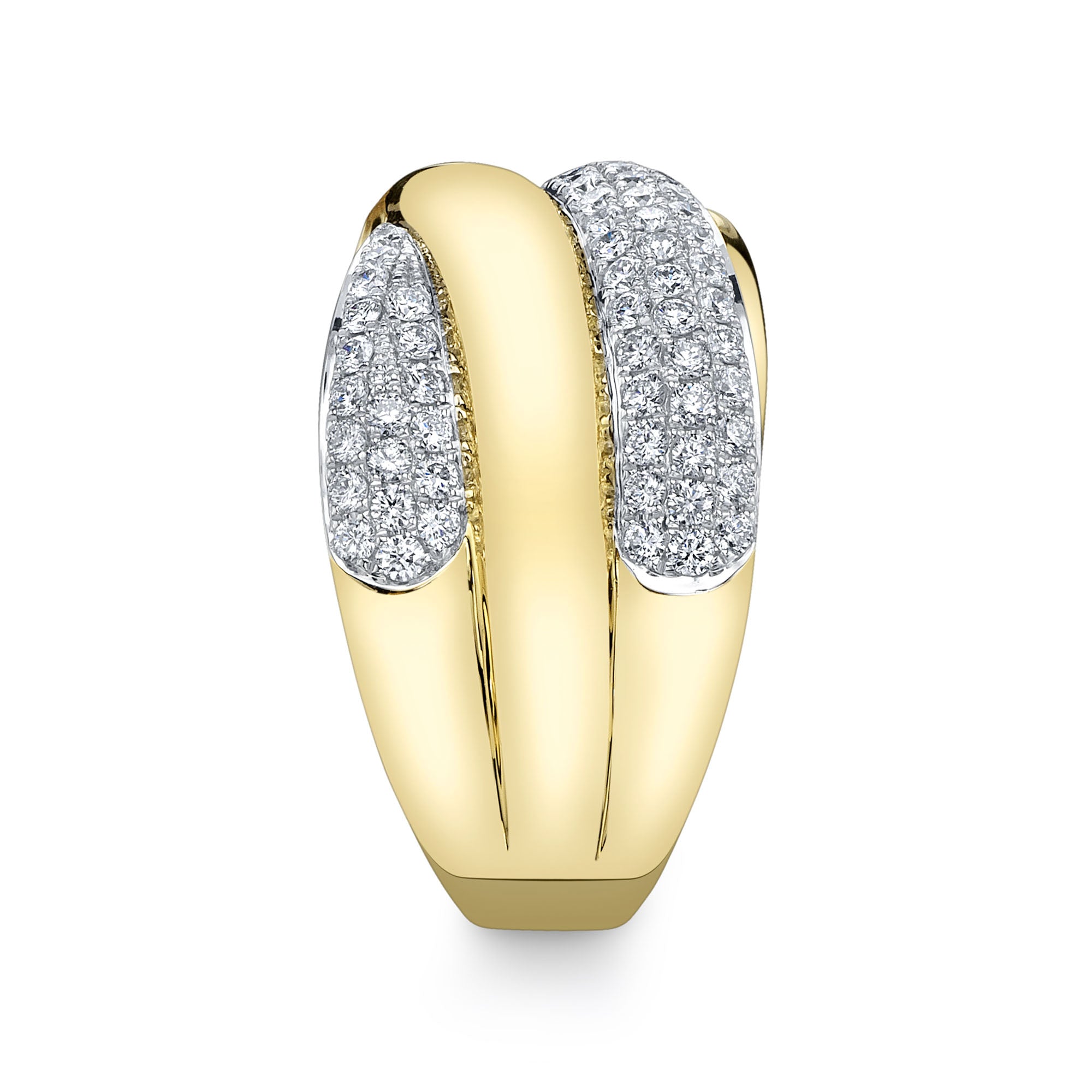 0.72CT 14K2T Y/W DIAMOND PAVE RING
