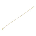 14K Y/G CULTURED PEARL SPARKLE CHAIN BRACELET