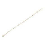 14K Y/G CULTURED PEARL SPARKLE CHAIN BRACELET