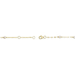 14K Y/G CULTURED PEARL SPARKLE CHAIN BRACELET