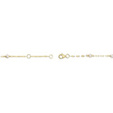 14K Y/G CULTURED PEARL SPARKLE CHAIN BRACELET