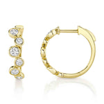0.84CT 14K Y/G DIAMOND BEZEL HOOP EARRING