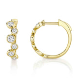 0.84CT 14K Y/G DIAMOND BEZEL HOOP EARRING