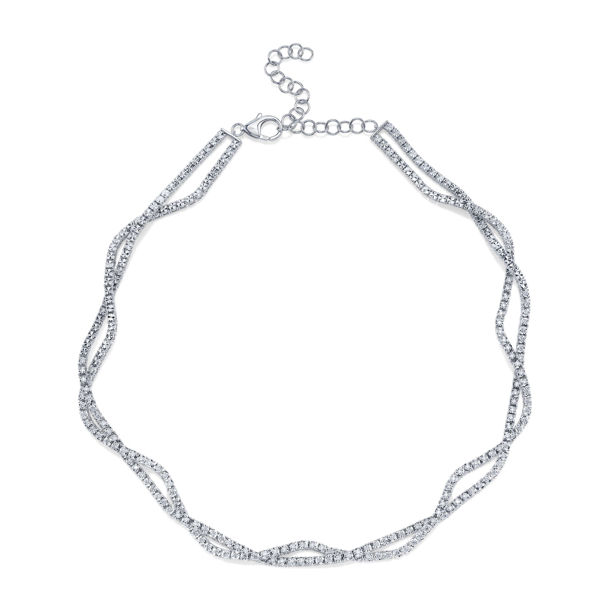 2.53CT 14K W/G DIAMOND TWISTED DOUBLE STRAND NECKLACE