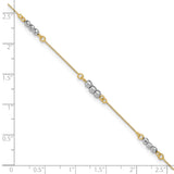 14K Two-Tone Mirror Beaded Bracelet