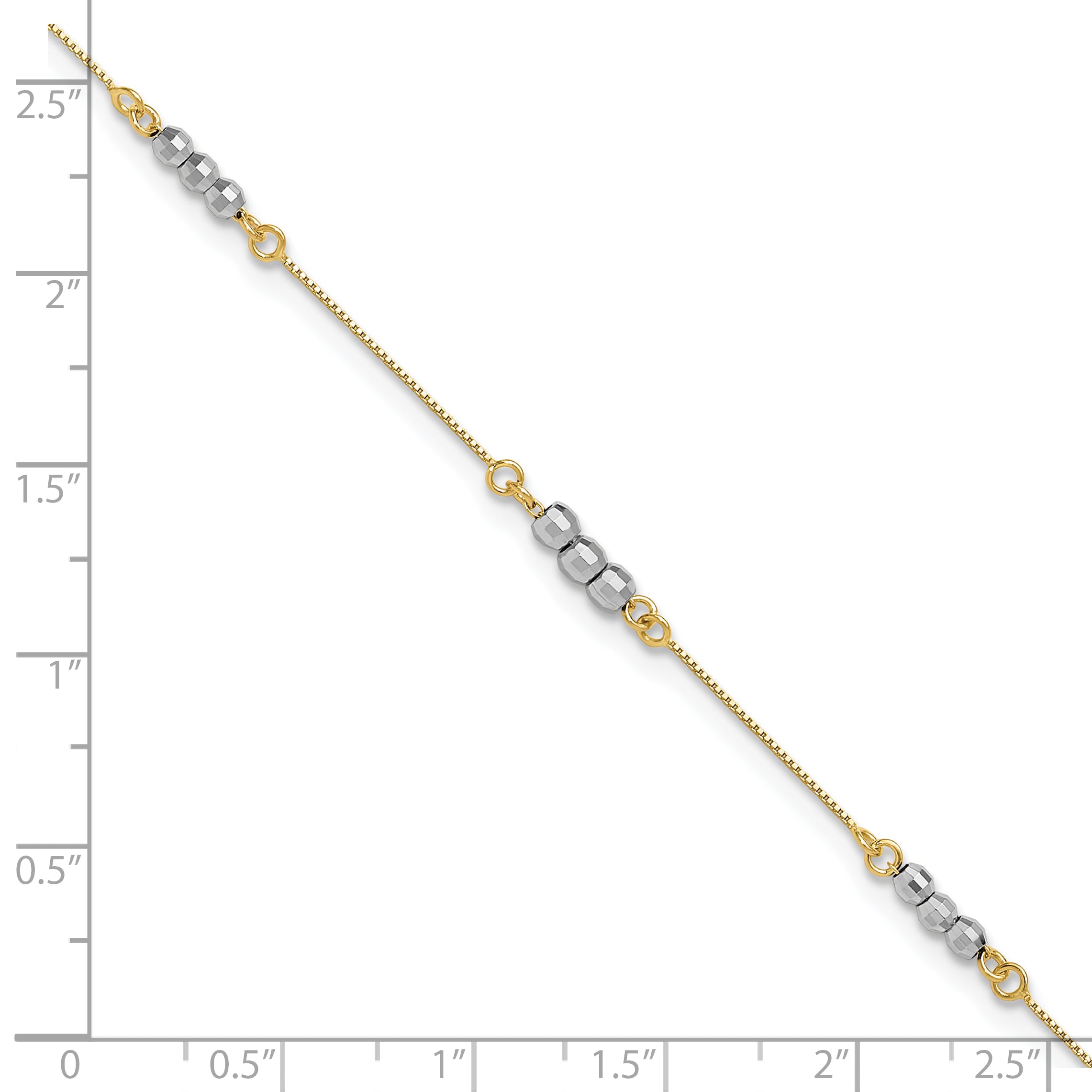 14K Two-Tone Mirror Beaded Bracelet