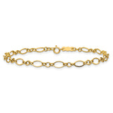 14k Yellow Gold 7.25in Polished Fancy Link Bracelet