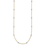 14K Two-tone Ropa Mirror Bead W/2in Ext Necklace