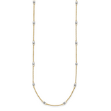 14K Two-tone Ropa Mirror Bead W/2in Ext Necklace
