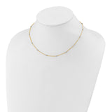 14K Two-tone Ropa Mirror Bead W/2in Ext Necklace