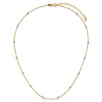 14K Two-tone Ropa Mirror Bead W/2in Ext Necklace