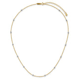 14K Two-tone Ropa Mirror Bead W/2in Ext Necklace