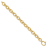 14k Polished Fancy Oval Link Bracelet