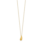 14k Polished Puffed Teardrop 18in Necklace
