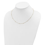 14k Polished Diamond-cut Tiny Puffed Circles 15-Station Necklace