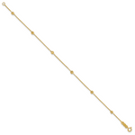 14K Polished and Diamond-cut Tiny Puffed Circles 6-Station Bracelet