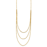 14k Polished Triple Strand Necklace