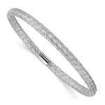 14k with White Rhodium Plating Stretch Mesh Bracelet
