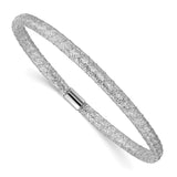 14k with White Rhodium Plating Stretch Mesh Bracelet
