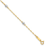 14K Two Tone Polished Bead Bracelet